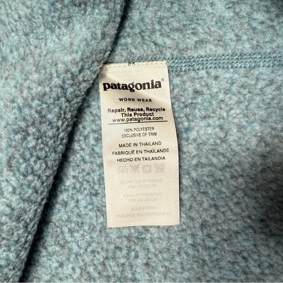 Patagonia Better Sweater Womens Medium Half Zip Pullover Teal - Picture 6 of 7